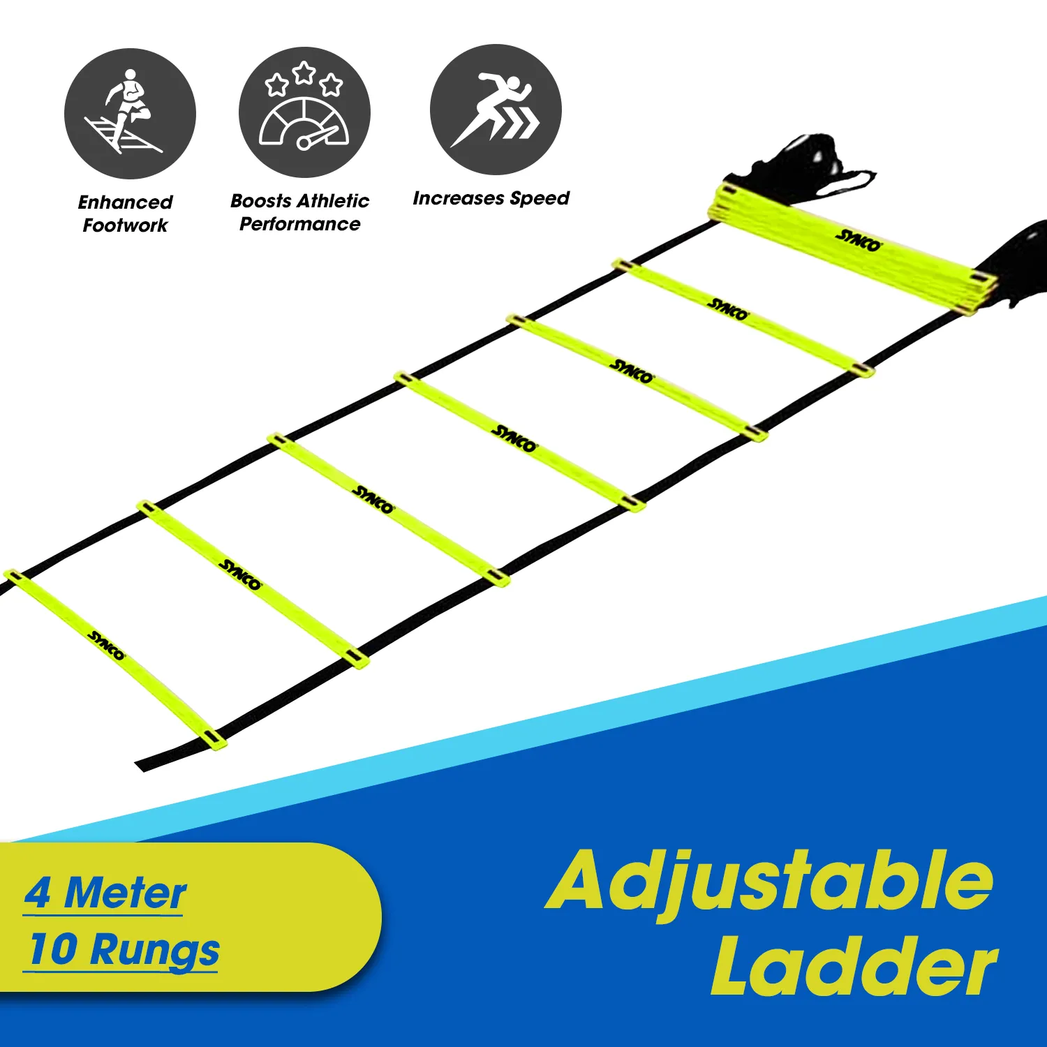 Synco Agility and Fitness Training set (Pack of Hurdles, Space markers & Ladder) with Carry bag