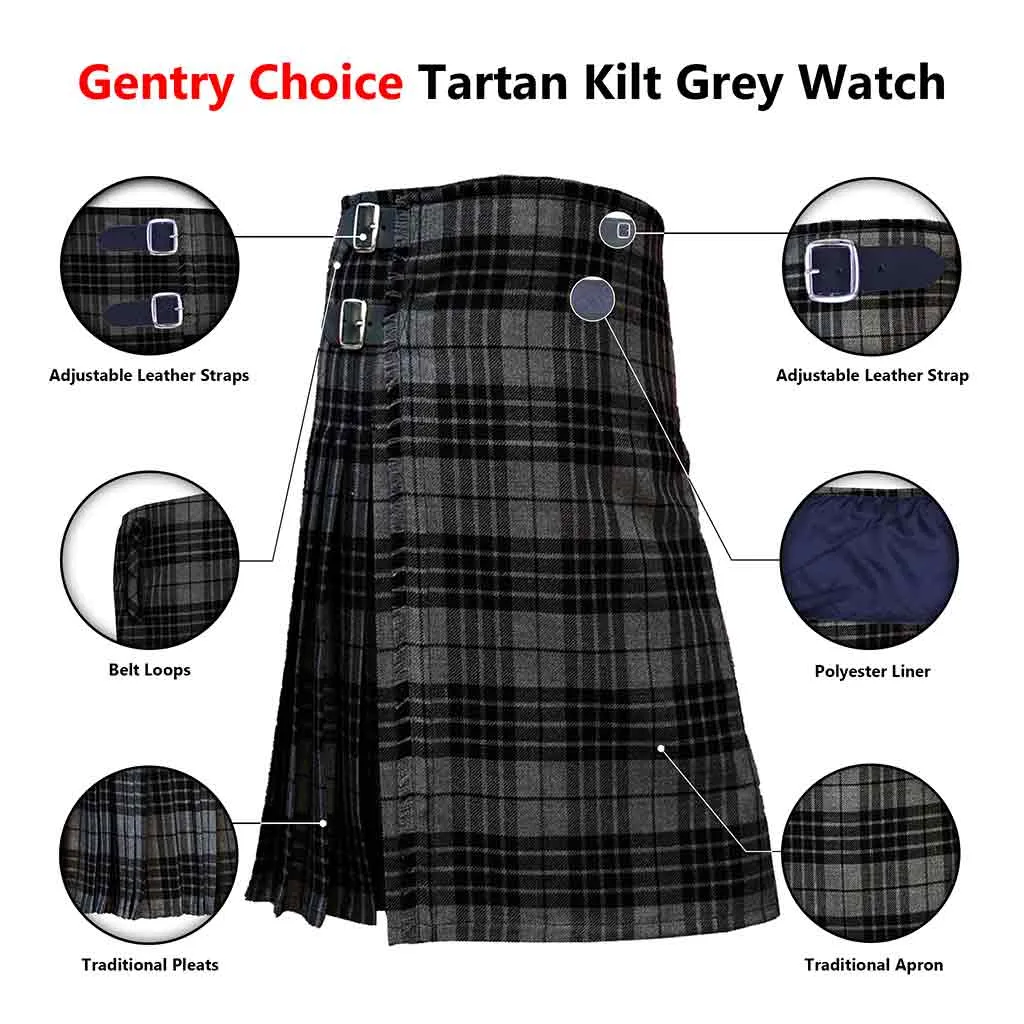 Tartan Kilt Grey Watch 8 Yards