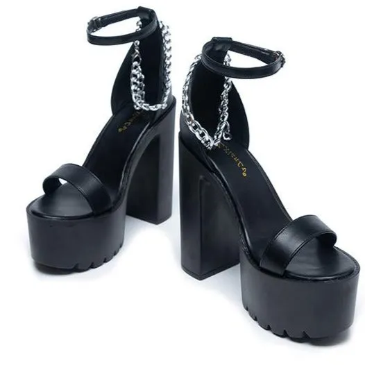 Thick Heel Waterproof Platform Super High Heel Sandals