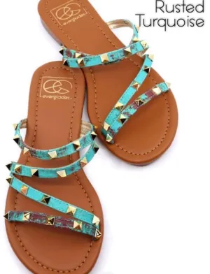 Turquoise Studded Sandals