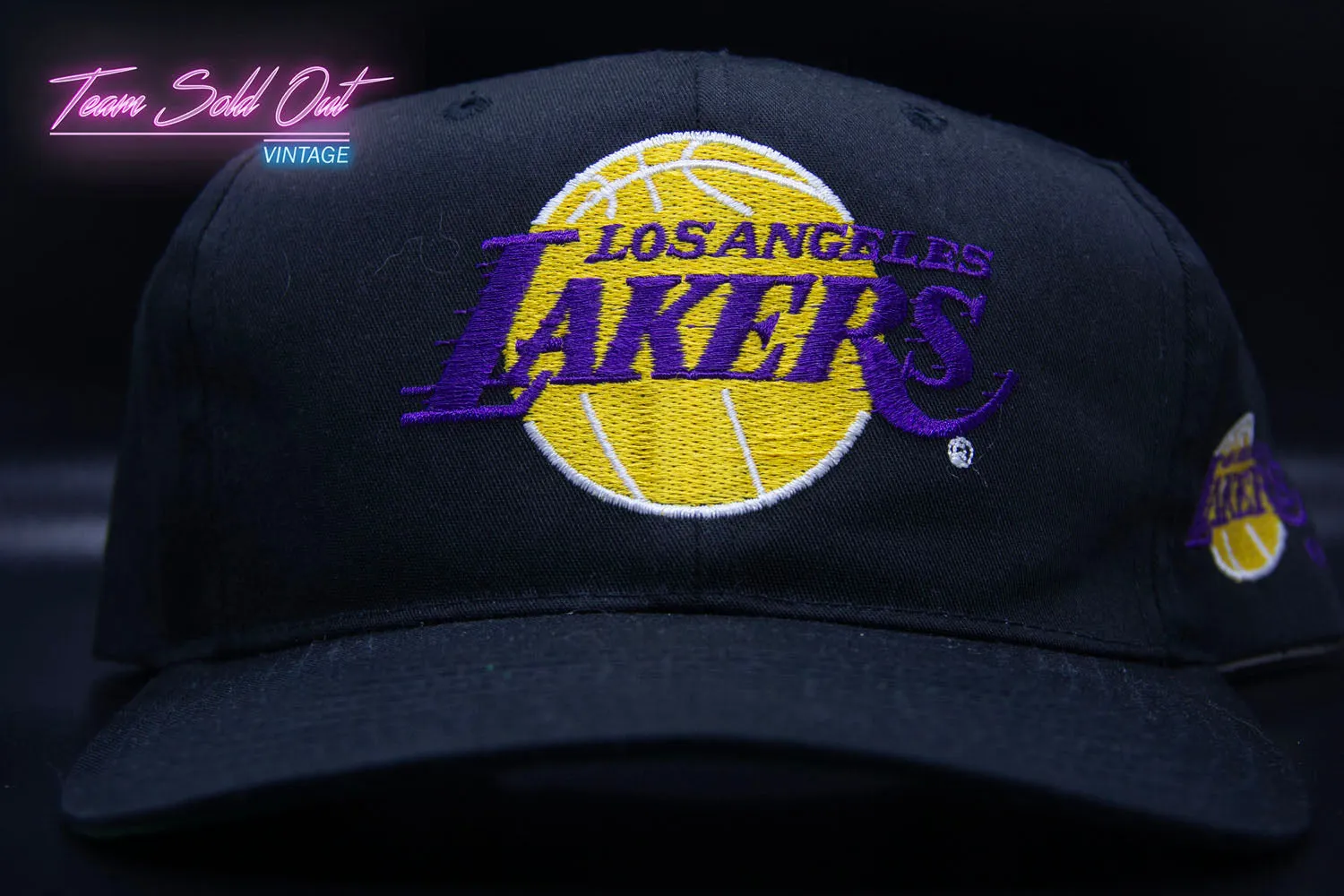 Vintage Los Angeles Lakers Blockhead Plain Logo Snapback Hat NBA