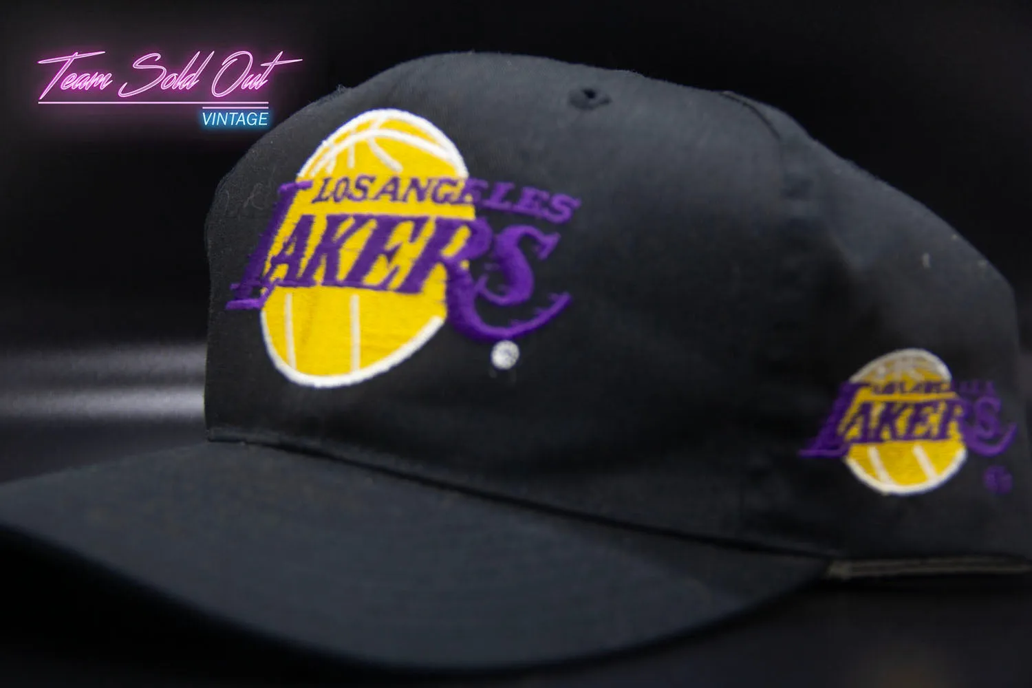 Vintage Los Angeles Lakers Blockhead Plain Logo Snapback Hat NBA