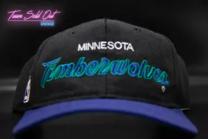 Vintage Sports Specialties Minnesota Timberwolves Double Script Snapback Hat NBA