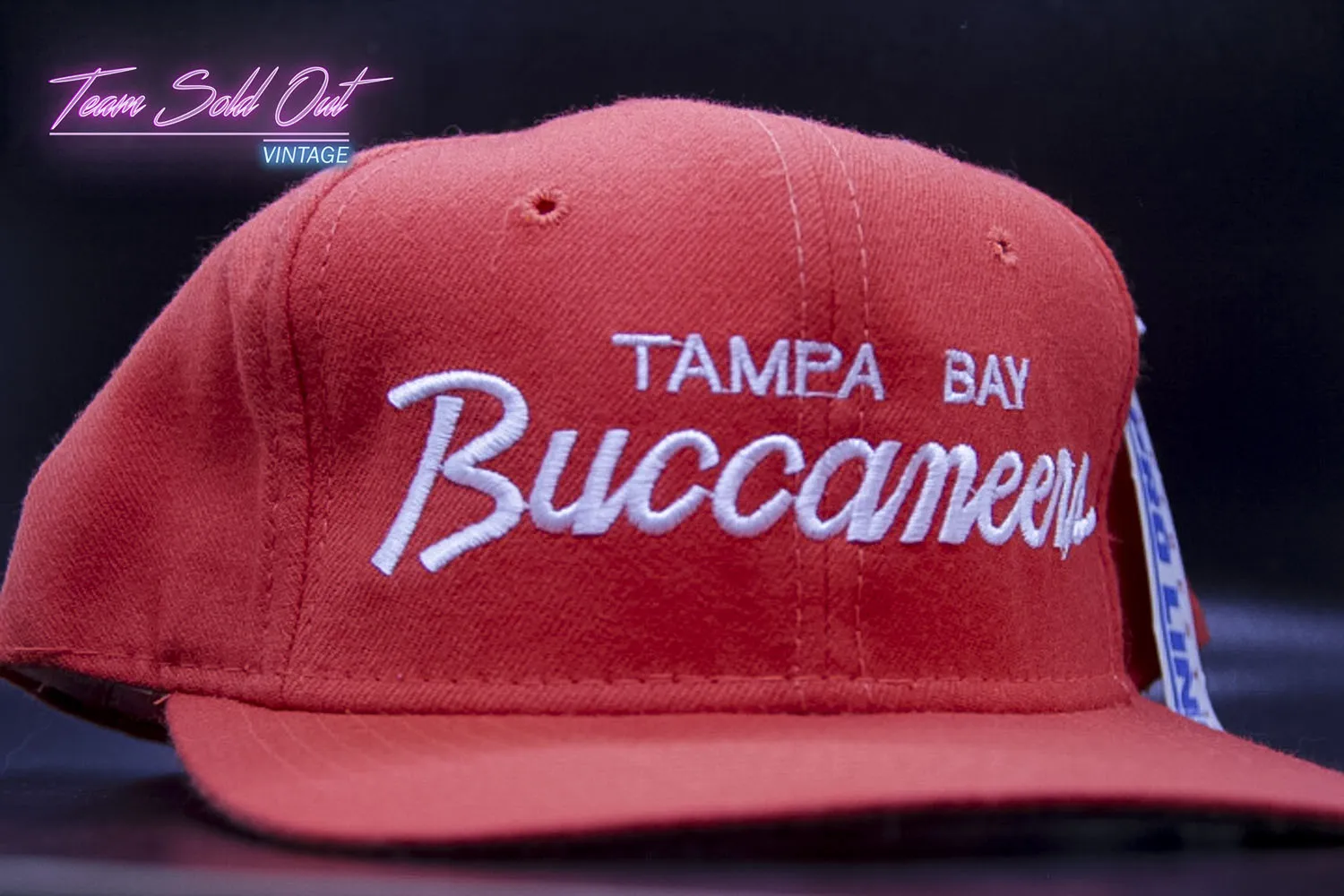 Vintage Sports Specialties Single Script Tampa Bay Buccaneers Snapback Hat NFL