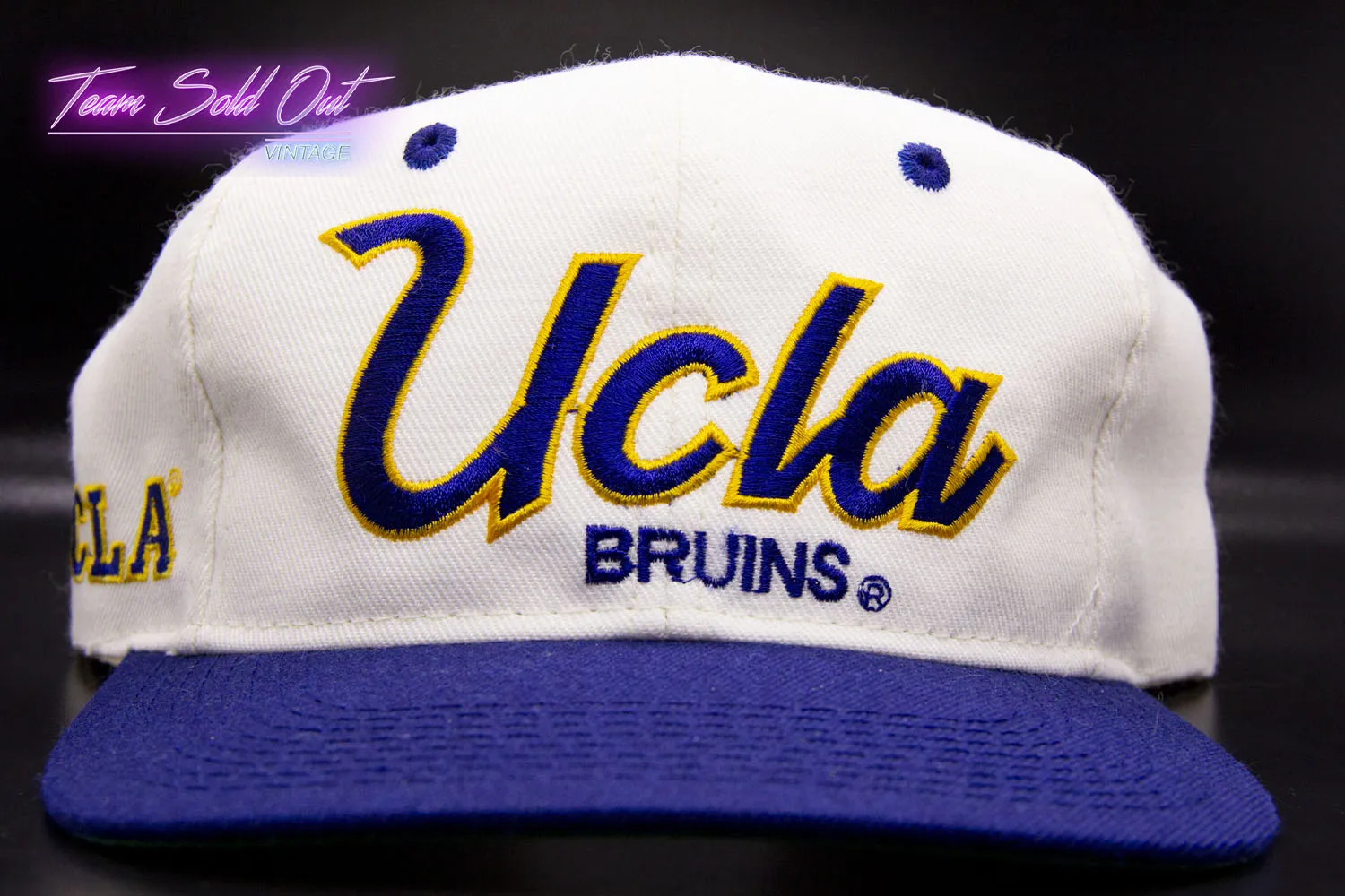 Vintage Sports Specialties UCLA Bruins White Dome Double Script Snapback Hat NCAA