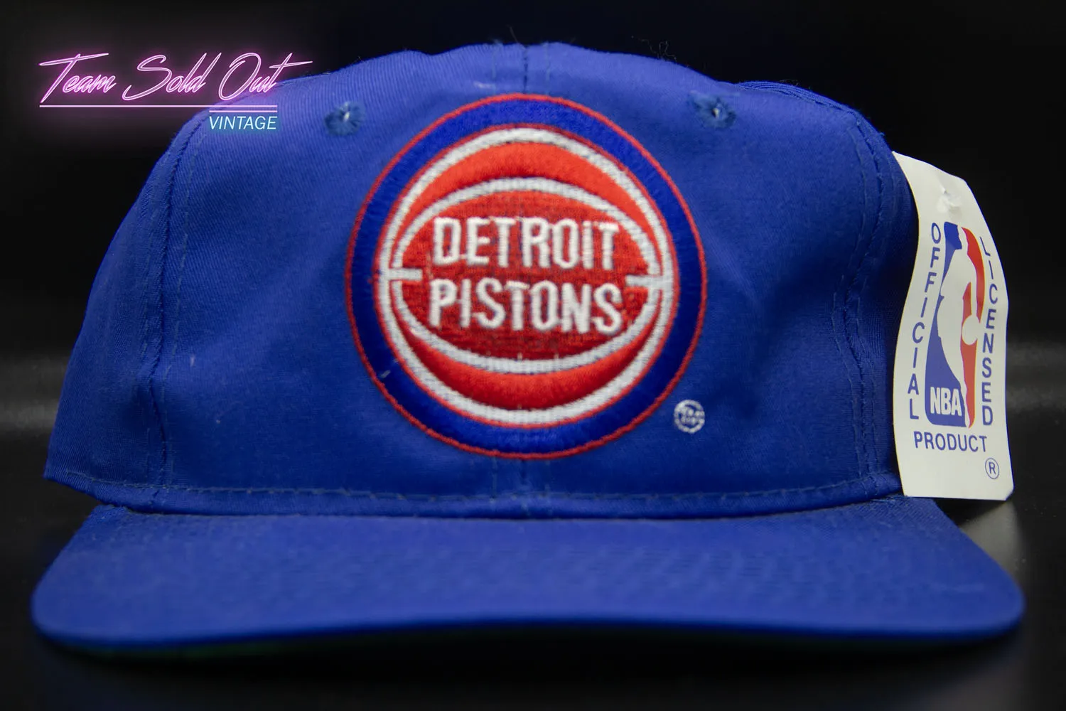 Vintage Youngan Detroit Pistons Plain Logo Snapback Hat NBA