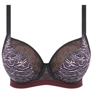 Wild Black Zebra Plunge Bra - Freya