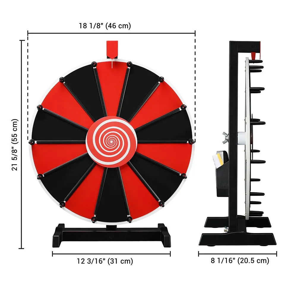 WinSpin 18" Tabletop Prize Wheel Dry Erase, Black