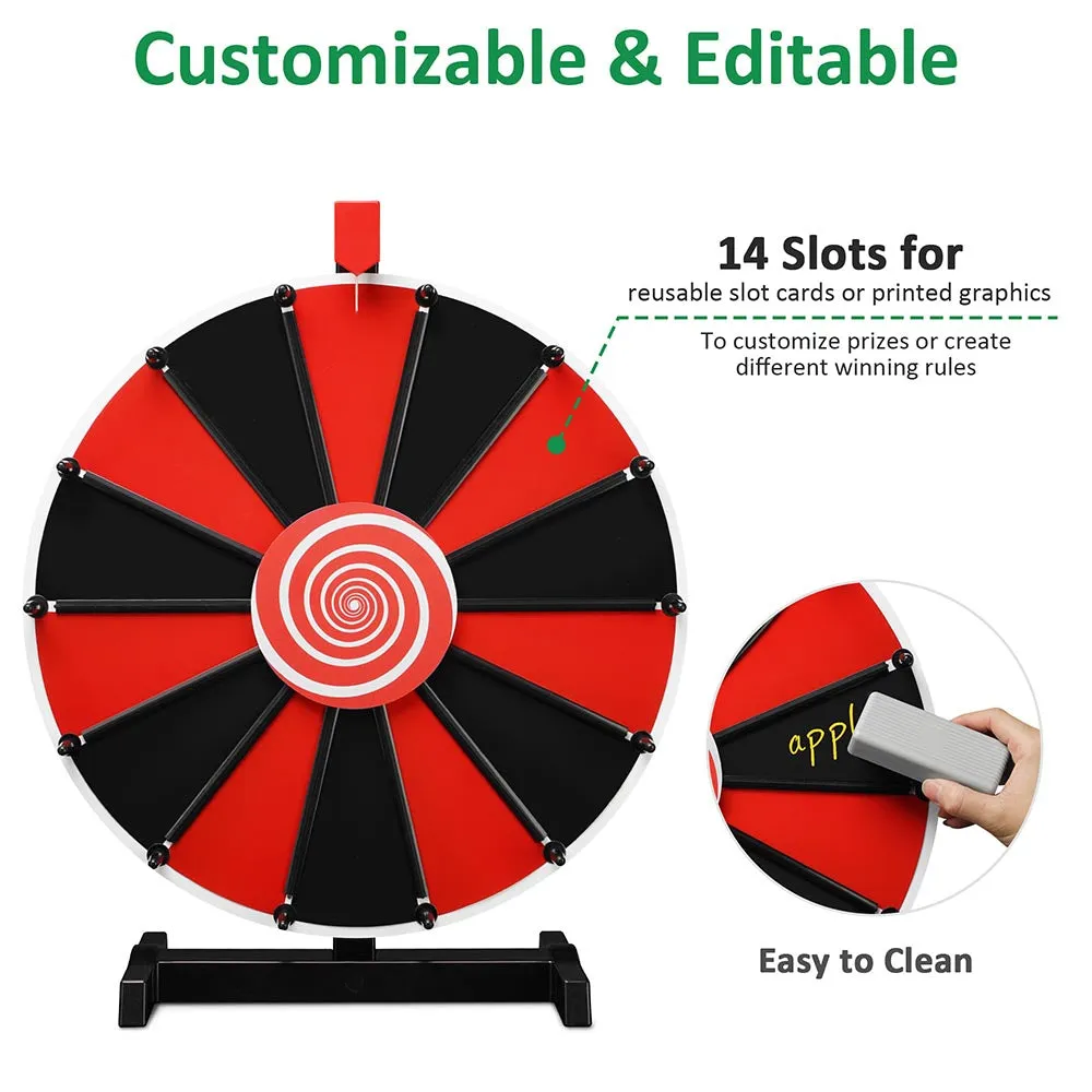 WinSpin 18" Tabletop Prize Wheel Dry Erase, Black