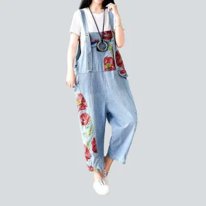 Women's denim painted dungaree