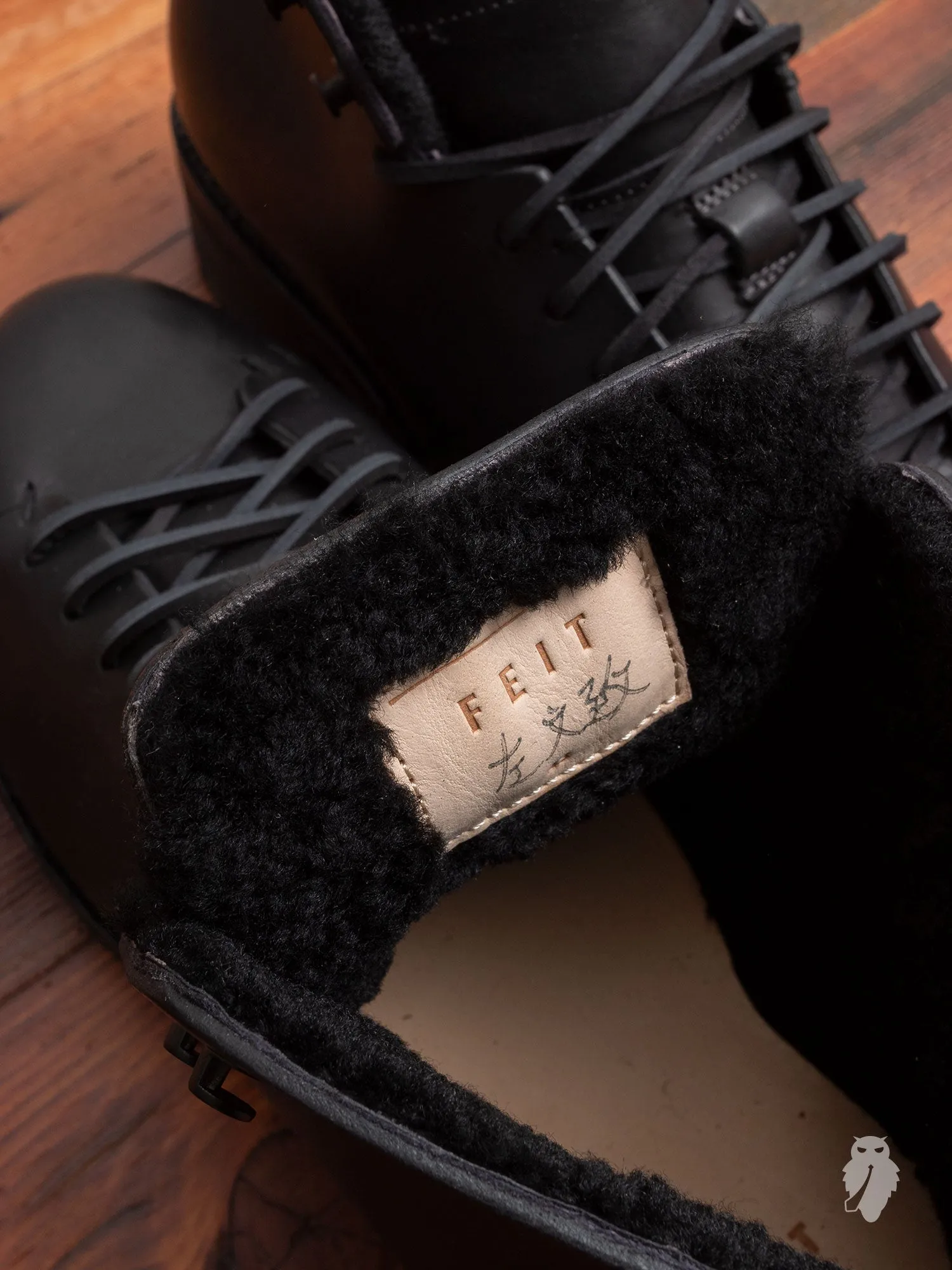 Wool Hiking Boot in Black